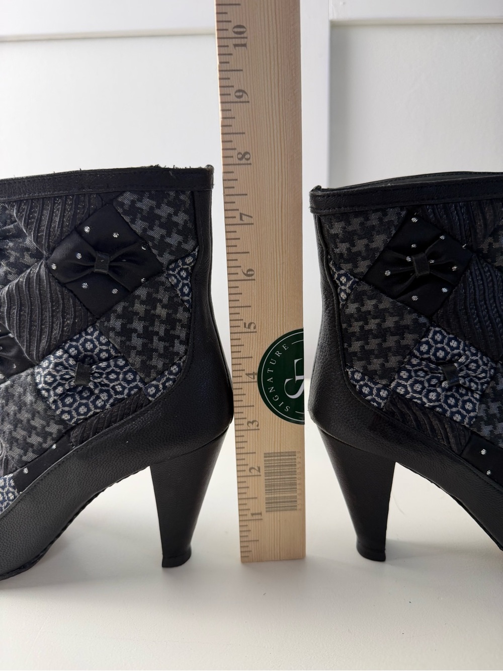 Maloles Black Patchwork Ankle Boots EU 37.5 Made in Spain